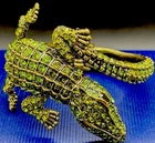 Kenneth Lane Kjl Alligator Green Crystal Hinged Cuff Bracelet New. Price: $84.99.
