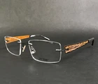 Rey Eyeglasses Frames JF2562 0060 Orange Black Rimless Square 54-18.5-143 New. Price: $299.99.