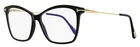 Tom Ford Butterfly Blue Block Eyeglasses TF5687-B 001 Black/gold 56MM FT5687 New. Price: $179.00.