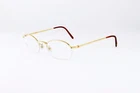 Cartier Oval Half Rim Pale Gold Eyeglasses T8100608 Frames Authentic France New. Price: $1999.00.
