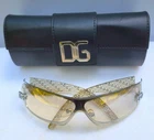 Dolce & Gabbana Black Leather Hard Case With Dg Ladies' Sunglasses Pre-owned Used. Price: $65.00.