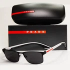 Prada Sunglasses Black White Square Rectangle Rubber PS50PV Vps DG0-1O1 55MM Pre-owned. Price: $183.48.