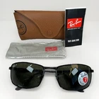 Polarized Ray-ban Sunglasses Rb 3498 002/9A 61-17-135 Black Frames Green Lenses New. Price: $151.20.