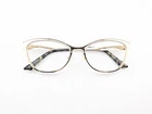Kay Unger Eyeglasses, Frames Only, K213 Blk, 55-17-145, Metal/plastic, Gold Pre-owned. Price: $34.99.