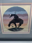Framed Handmade Cross Stitch "end Of The Trail" Sunset Colors With Used. Price: $22.00.