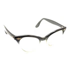 Sro Vintage Retro Black Clear Cat Eyeglasses Frames 130 Usa Designer Women Pre-owned. Price: $99.99.