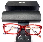 Prada VPR14N AB9-101 Glossy Red Rectangular Eyeglasses 52-16 135 Case Box Cloth New. Price: $111.99.