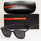 Prada Sunglasses Grey Rubber Square Red Stripe PS01OV Vps UFK-1O1 50MM Pre-owned. Price: $166.20.