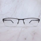 Tempo Eyeglasses Frame MR0001 Unisex Black Metal Rectangular Half Rim 58-18-150 Pre-owned. Price: $35.99.