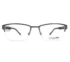 Titanflex Eyeglasses Frames 827019 30/GUN Black Grey Square Half Rim 53-18-140 New. Price: $51.49.