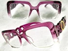 Exaggerated Vintage Retro Clear Lens Eye Glasses Large Square Thick Purple Frame New. Price: $13.94.