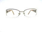 Elizabeth Arden Gold Rectangular Halfrim Glasses Amber Temples EA1082A 51 17 130 Pre-owned. Price: $44.00.