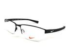 Nike Eyeglasses Frames 8098 010 Shiny Black White Rectangle Half Rim 56-16-140 New. Price: $99.99.