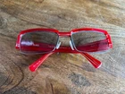 Vtg Alain Mikli AL0713 Hand Made France Half Rim Red Eyeglasses Frames Rare Pre-owned. Price: $70.00.
