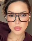 Flat Top Huge Oversized Xxl Square "big Daddy Eyeglasses Clear Shadz Gafas New. Price: $12.99.