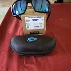 Costa Tuna Alley Men Rectangle Sunglasses Black Plastic Blue Polarized New. Price: $175.00.