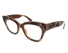 Gucci Eyeglasses Frames GG0060O 003 Black Brown Red Striped Argyle 49-19-140 New. Price: $229.99.