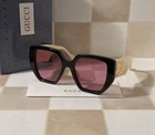 Gucci GG0956S 002 Square Black Cream Pink Unisex Sunglasses Ships Today New. Price: $149.99.