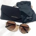 Dolce&gabbana Women Leopard Pattern Sunglasses With Case Almost Unused Luxury Pre-owned. Price: $386.69.
