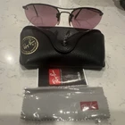 Ray-ban RB3155 Oval Sunglasses Black Frame Pink Lenses 100% Uv Pre-owned. Price: $40.00.