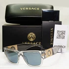 Versace Sunglasses Gold Medusa Crystal Grey Transparent Blue Mod 4406 5305/80 New. Price: $197.22.