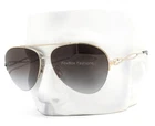 Coach Sunglasses Semi Rimless Pilot Shiny Light Gold 7124 90058G With Case New. Price: $89.50.