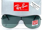 New Ray Ban Highstreet Chrome Metal Shield Green Lens Sunglass RB3211 004/71. Price: $116.88.