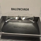 Balenciaga Silver Metal Rectangular Full-rim Eyeglasses Frames Designer New. Price: $1350.00.