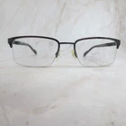Titanflex Eyeglasses Frame B27043 Men's Gunmetal Half Rim Rectangular 55-19-145 Pre-owned. Price: $33.74.