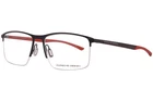 Porsche P8752-A Eyeglasses Frame Men's Black/red Semi Rim Rectangle Shape 57MM New. Price: $369.95.