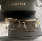 Versace 0VE1264 Gold Metal Square Full-rim Eyeglasses 54-18-140 Demo Lens New. Price: $75.00.