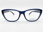Emporio Armani 3084F 5518 54-16-140 B: 38 Opal Blue Crystal Full Rim Eyeglasses New. Price: $68.00.