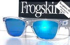 New Oakley Frogskins Shiny Clear Prizm Sapphire Blue Lens Sunglass 9508-01. Price: $124.88.