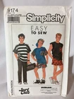 Vtg 1989 Simplicity 9174 Sewing Pattern Uncut Surf Club Teen Boys Pants Top New. Price: $7.49.