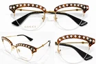 Gucci GG0213O 002 Cateye Eyeglasses Havana Pearl Frame Eyewear Women 50-19-140 New. Price: $328.68.