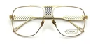 Men's Square Oversized Metal Aviator Eyeglasses Gold + Black "elvis" By Icon New. Price: $195.00.