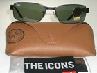 58 17 Ray Ban RB3272 006 G15 Crystal Black Slim Line Rectangular Sunglasses New. Price: $299.99.