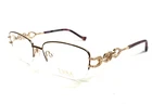 Tura Brilliance Eyeglasses Frames TE287 Eggplant Gold Crystals 54-16-140 New. Price: $224.99.