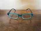 Foster Grant Blue Teal Floral Pattern Rectangular Eyeglass Frames Only 53-16-144 Pre-owned. Price: $8.50.
