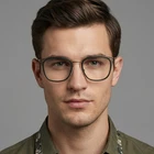 Hugo Boss Eyeglasses 1427 0OC Green Rectangular Stainless Steel Frames 53MM New. Price: $218.10.