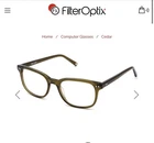 New Filter Optix Cedar Blue Light Glasses Olive Frame Clear Lenses. Price: $119.00.