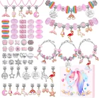 Diy Charm Bracelet Making Kit, Jewelry With Unicorn Mermaid Pink Stuff Craft New. Price: $28.46.