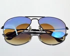 Rare Ray-ban "aviator Classic" Black/flash Blue Amber Gradient RB3025 L2823 Pre-owned. Price: $39.99.