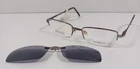 George 3122 52-19-140 Gray Brown Half Rim Eyeglasses Frames W/ Magnetic Clip-on New. Price: $49.95.