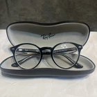 Ray Ban Eyeglasses Frames Unisex Black Clear Rb 5376 2034 Round 49-21-145 W/case Pre-owned. Price: $34.99.