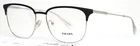 Prada VPR59U 1BO-1O1 Black Silver Unisex Rectangle Full Rim Eyeglasses 55-17-150 New. Price: $74.99.
