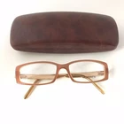 New 100% Authentic Versace Eyeglasses Frames Brown/ Gold Mod. 3093-B 592 Italy. Price: $130.00.