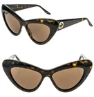 Gucci GG0895S Havana Brown Cat Eye Runway 002 Fashion Chunky Sunglasses New. Price: $226.20.
