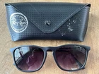 Ray-ban Chris Polarized Sunglasses Black / Gray Gradient Lens With Case Pre-owned. Price: $65.00.