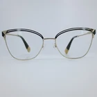 Furla VFU552K Cat Eyeglasses Gold Black Metal Frames 56-17-135 COL.0301 Pre-owned. Price: $44.99.